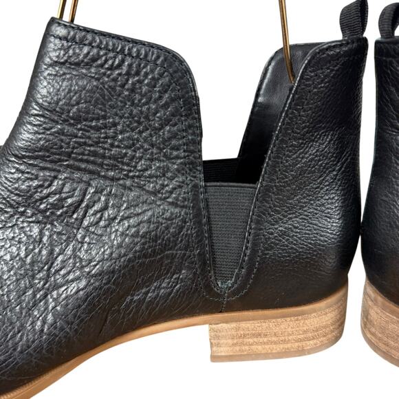 Nine West Nesrin Black Pebble Leather Ankle Boots Booties Chelsea Shoes sz 9 M - Picture 4 of 16